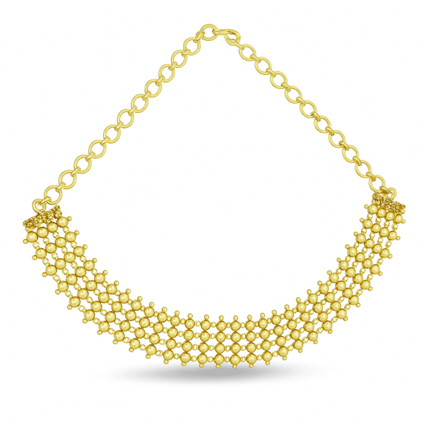 Gold plated pearl choker jewelry