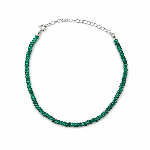 Green Onyx Silver Anklet (Project Handmade)