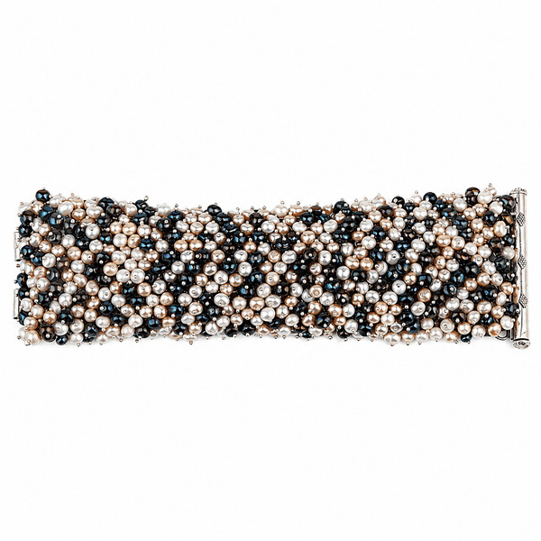 Silver Statement Bracelet with Baroque & Freshwater Pearls