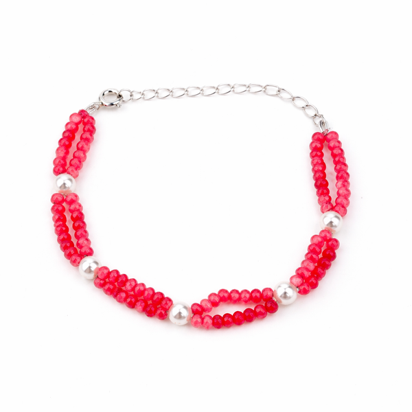 Pink Jade & Pearl Bracelet