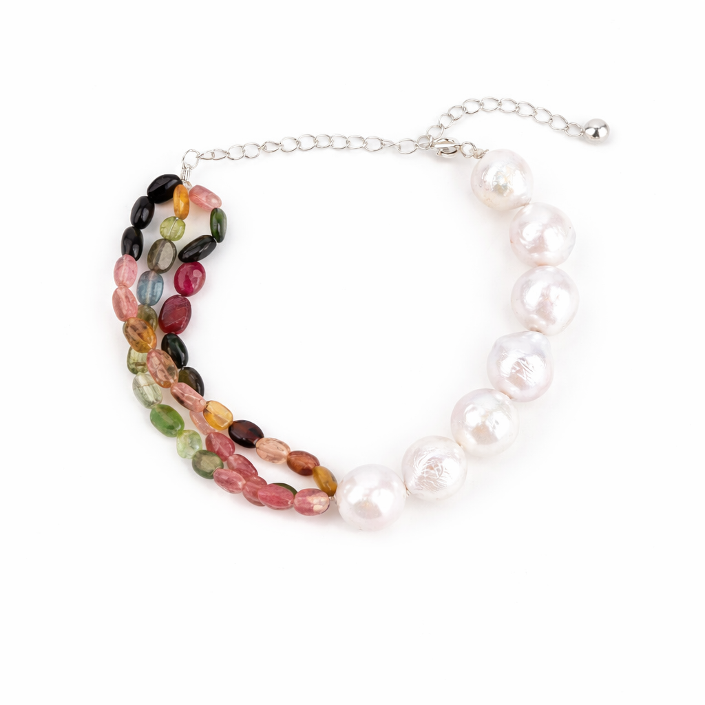 Tourmailne & Pearl Bracelet