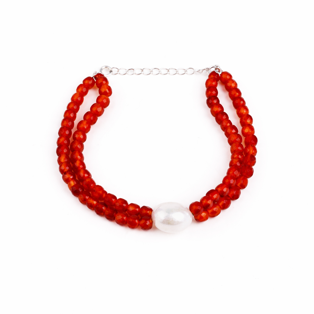 Carnelian & Pearl Bracelet