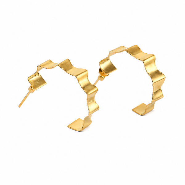 Rebecca - Fold Earrings | 92.5 Silver | 22K Gold Plated