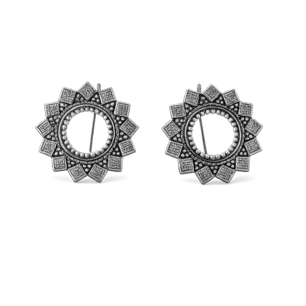 Round Texture Earrings