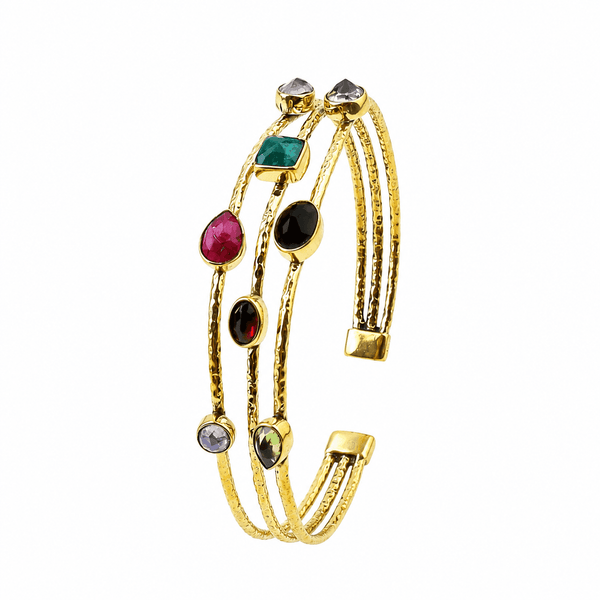 Brass fashion bracelet front view featuring a stylish design and premium brass finish