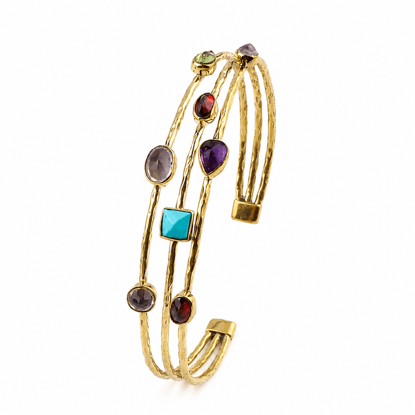 Brass fashion bracelet front view featuring a stylish design and premium brass finish