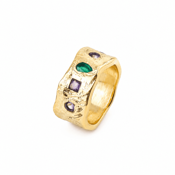 Brass Fashion Ring front view featuring a stylish design and premium brass finish