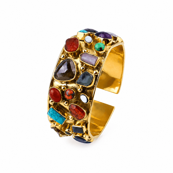 Brass fashion bracelet front view featuring a stylish design and premium brass finish