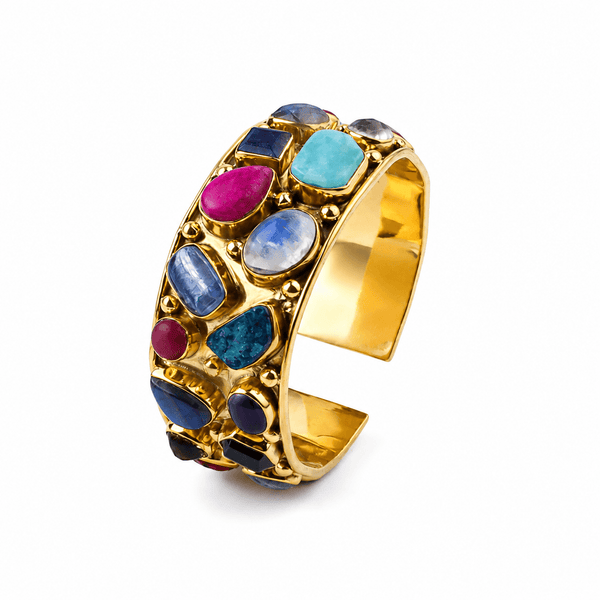 Brass fashion bracelet front view featuring a stylish design and premium brass finish