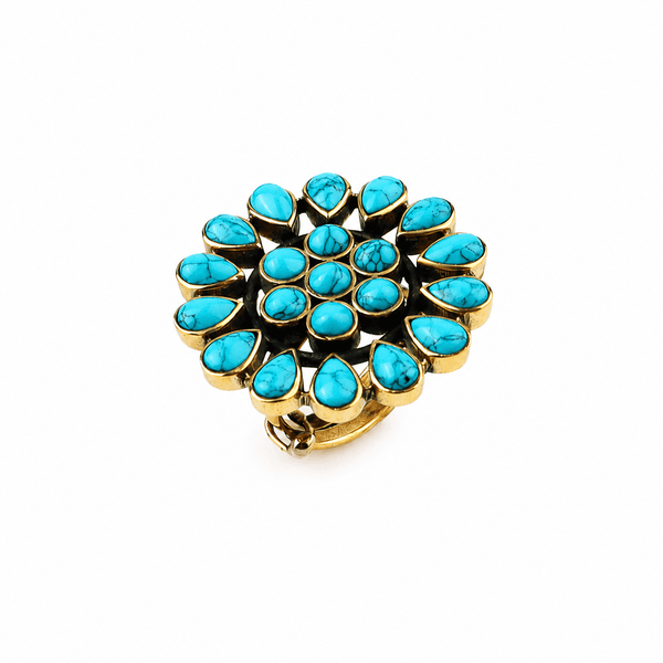 Brass fashion ring front view featuring a stylish design and premium brass finish