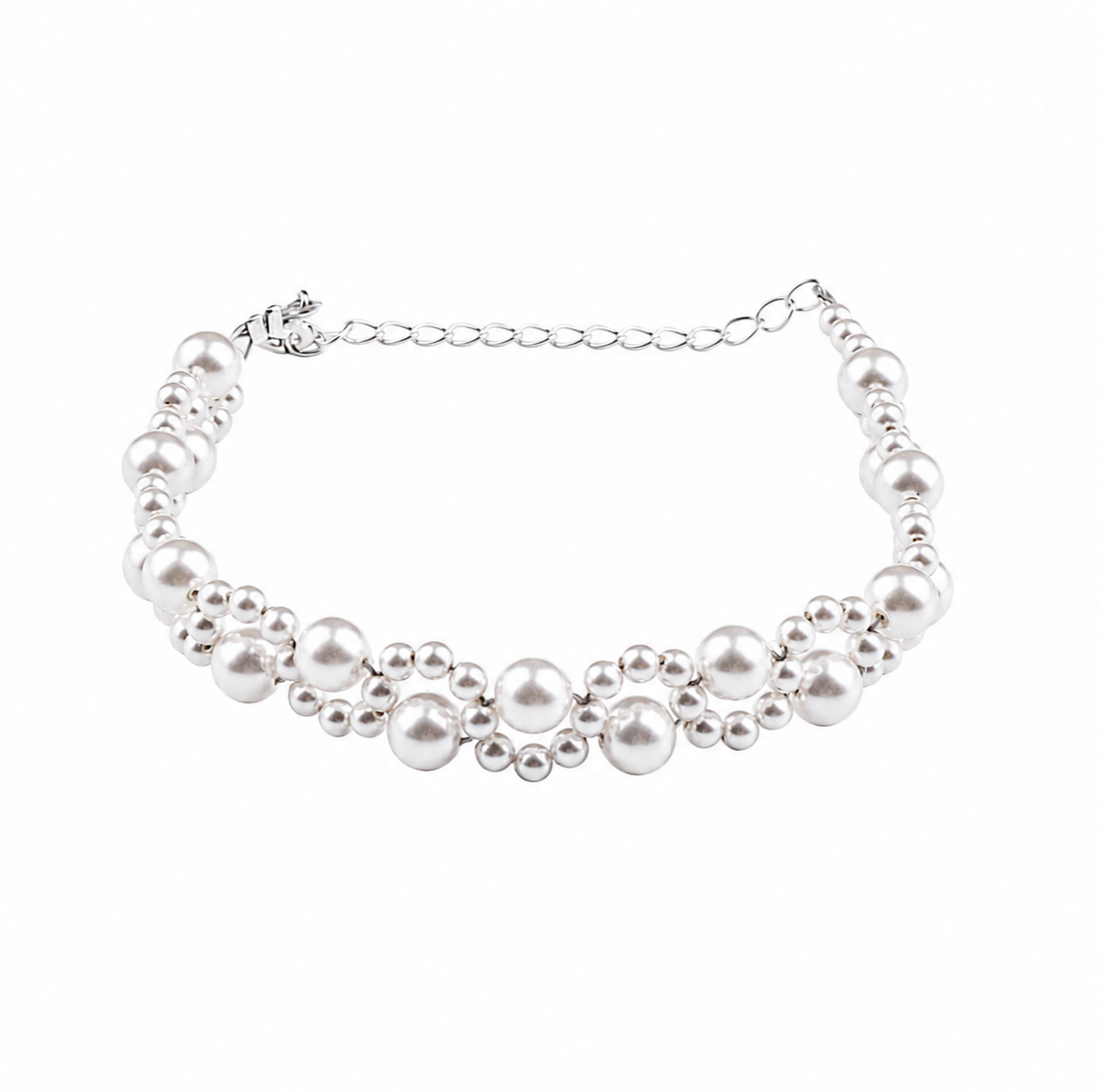 White Pearl Silver Bracelet (Project Handmade)