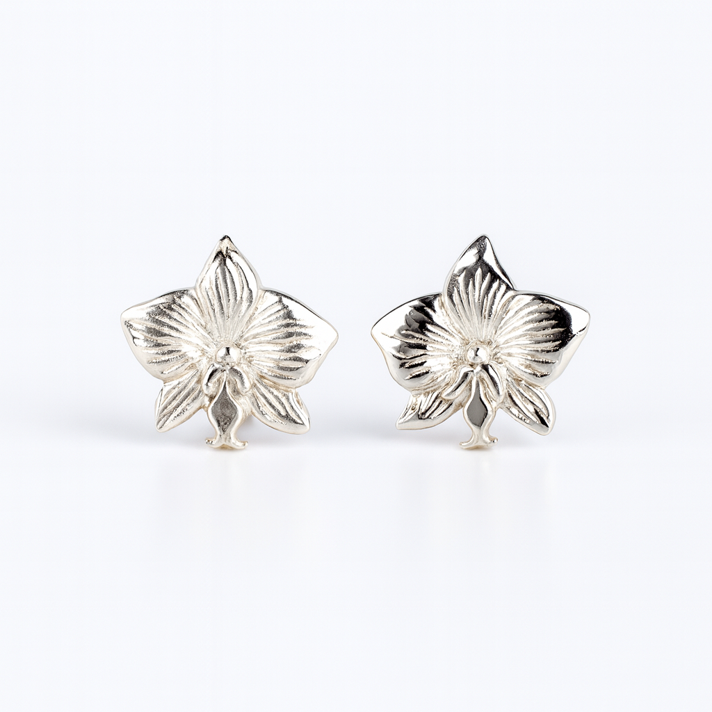 Orchid Silver Earring