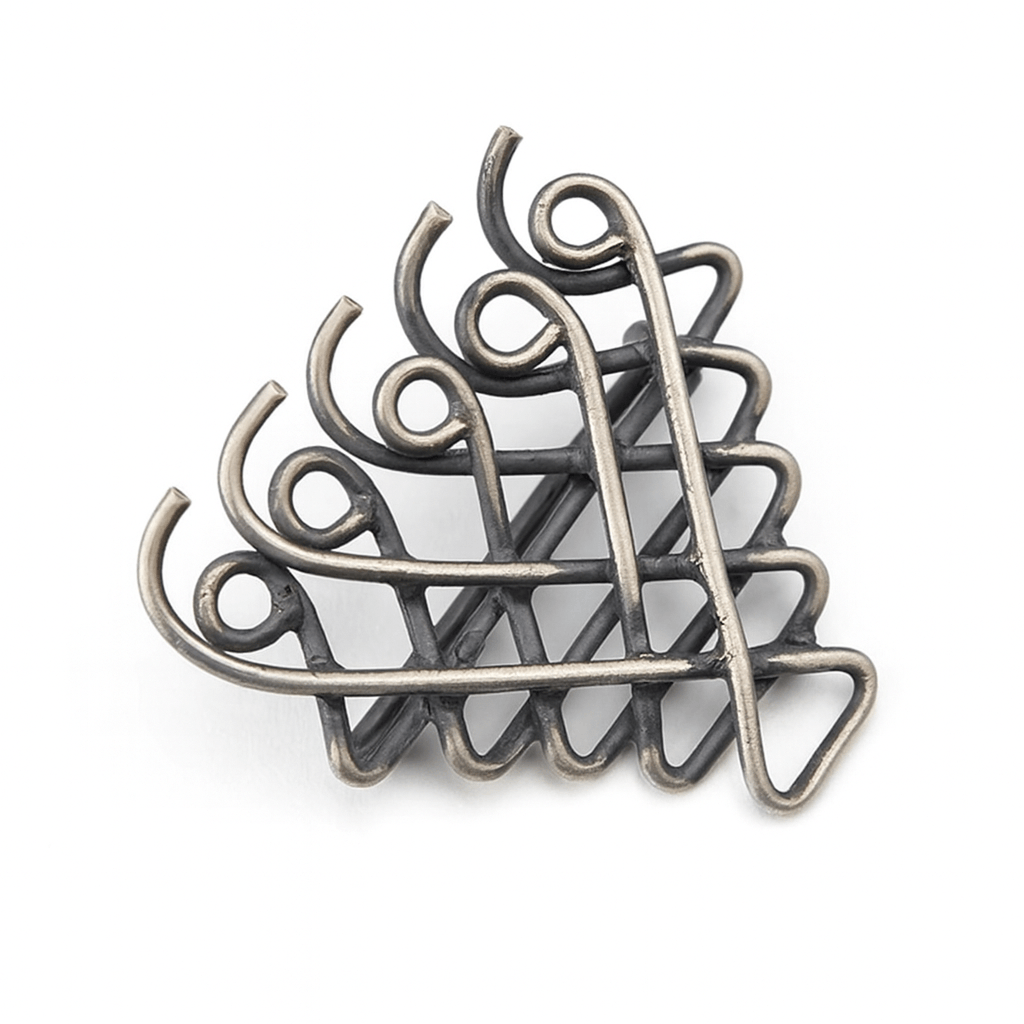 Silver Saraswati brooch pin small size sterling silver jewelry