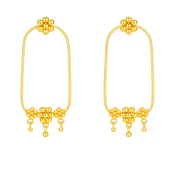 Kudi Chandbali Earring | 92.5 Silver | 22K Gold Plated | size : large