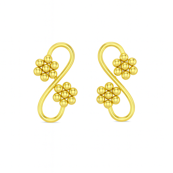 Silver Kudi Leher Earring | 92.5 Silver | 22K Gold Plated