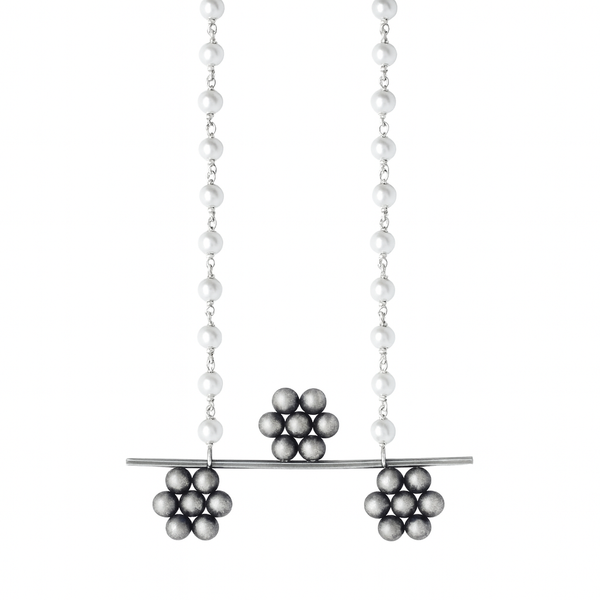 Handmade Kudi Abstract Necklace with Pearls