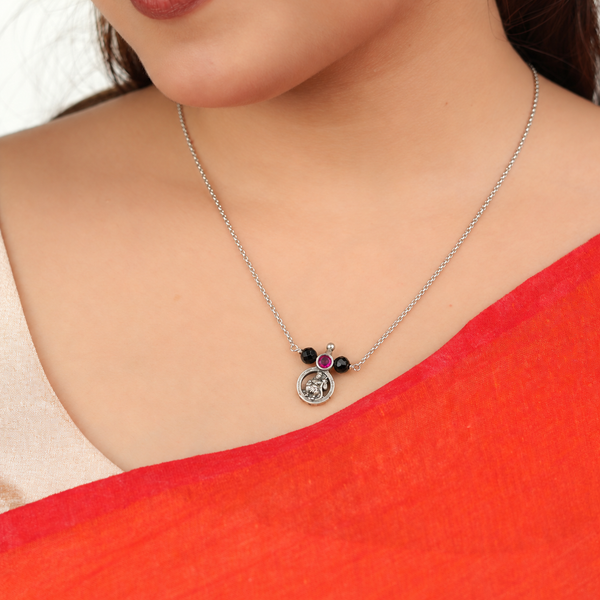 Oxidised Silver Taali Mangalsutra
