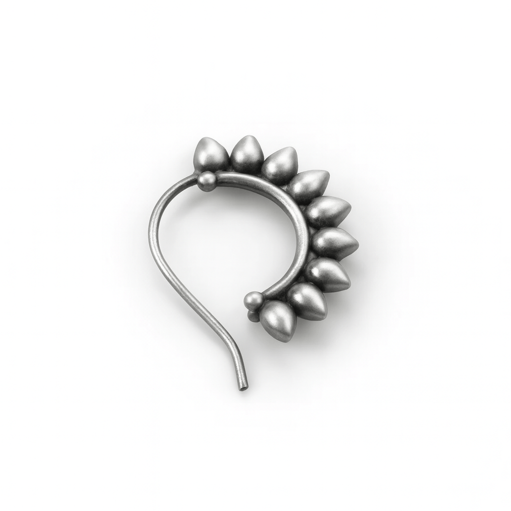 Petals nath left pierced in 92.5 sterling silver