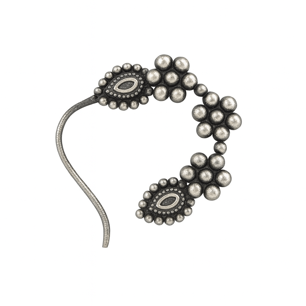 Traditional Maharashtrian silver nose ring