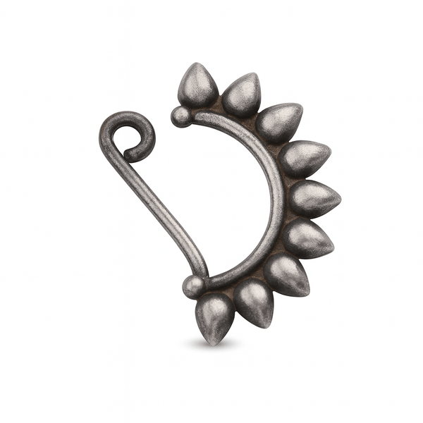 Silver Petals Nath Left Clip-On for earrings