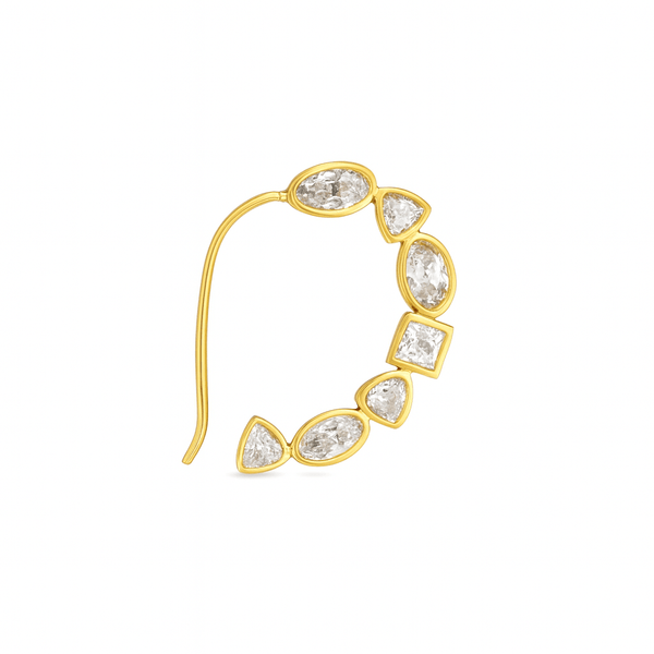 Gold-plated silver Nath with CZ stones