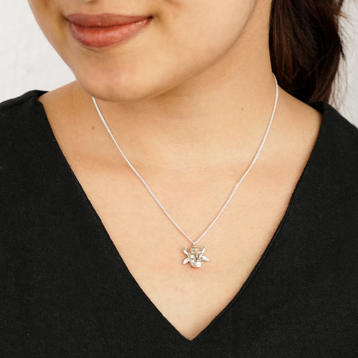 Silver Nandi Pendant Necklace