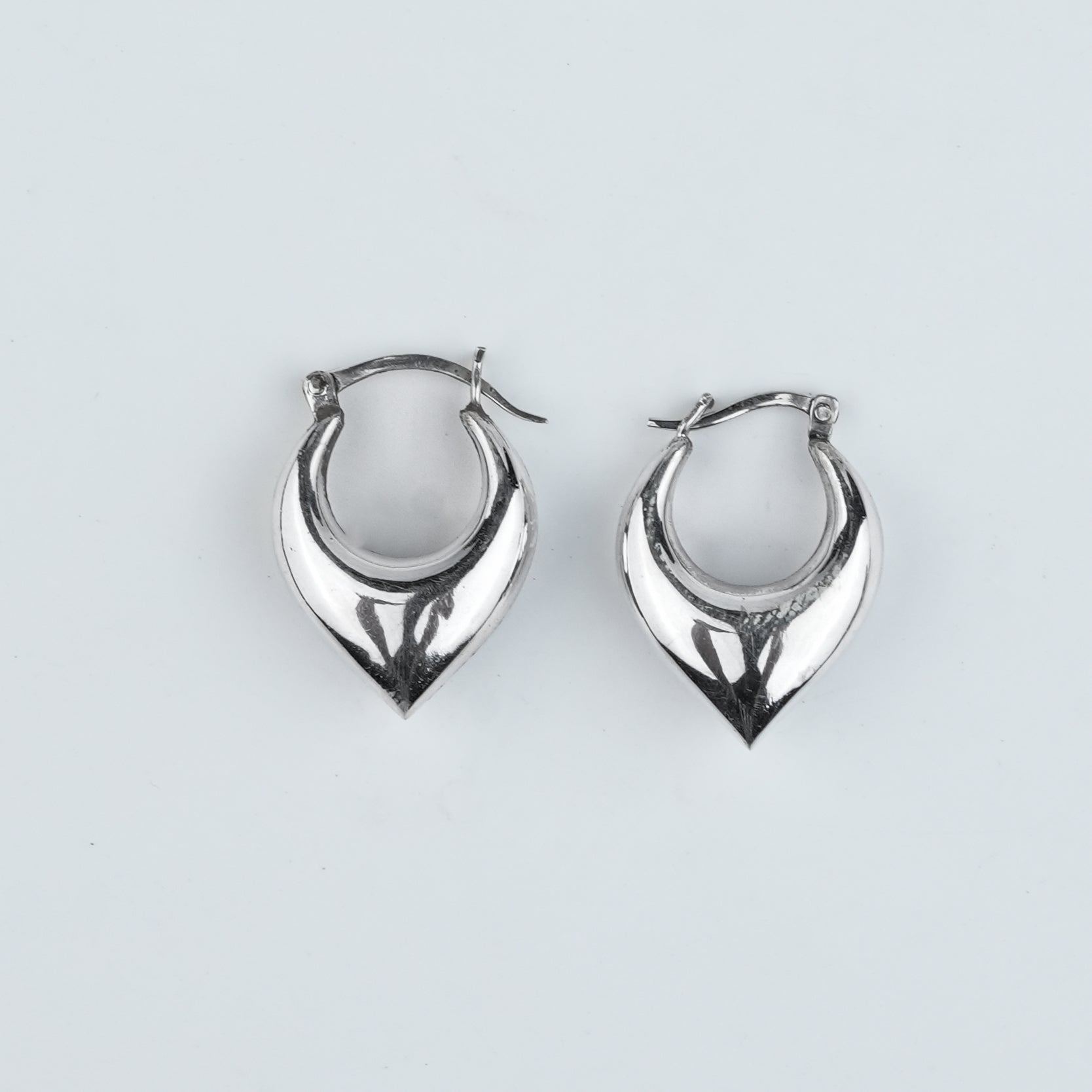 Silver Crescent Hoops