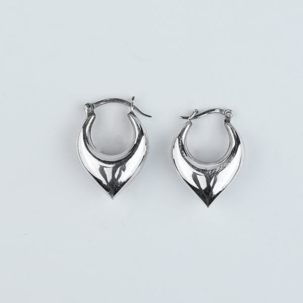 Silver Crescent Hoops