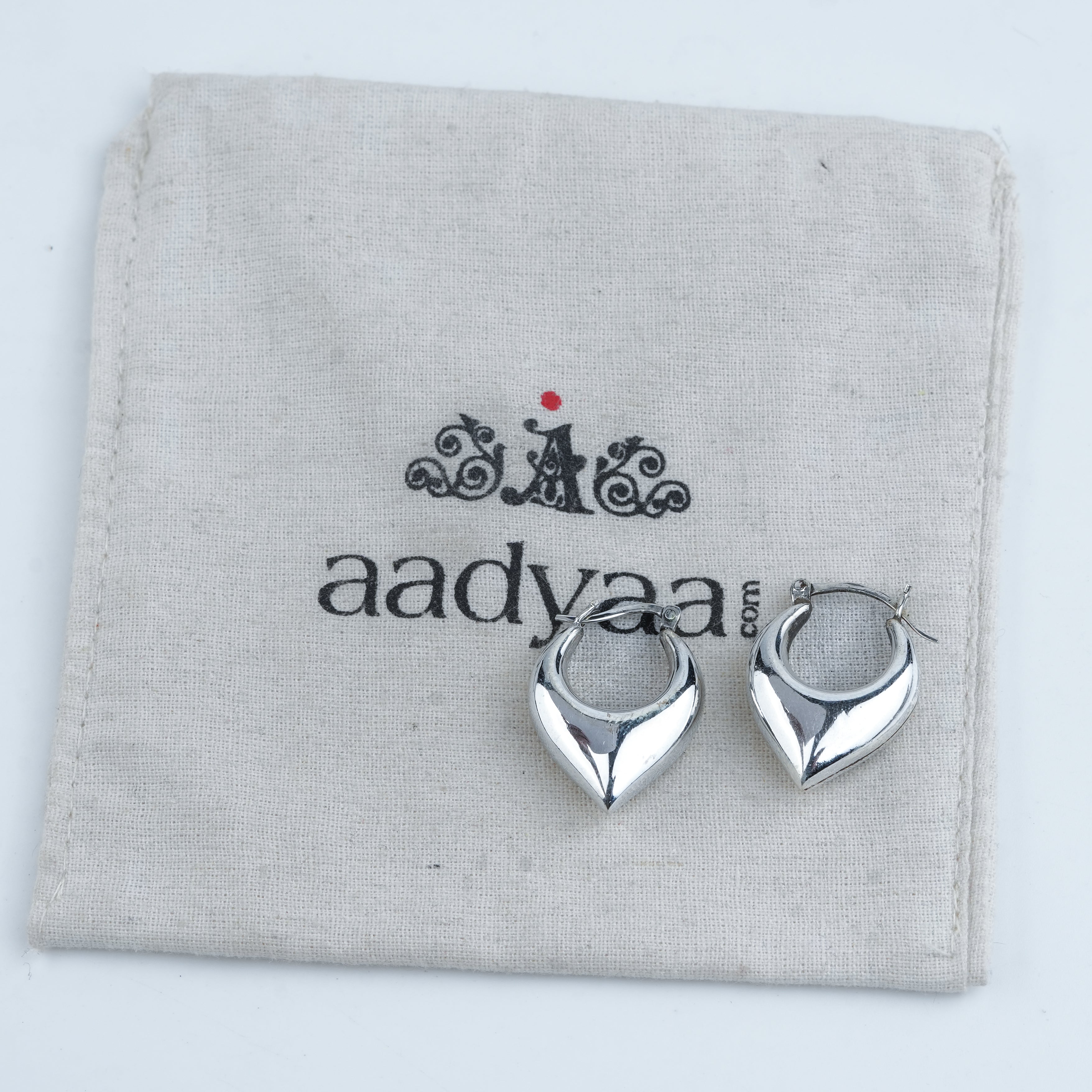 Silver Crescent Hoops