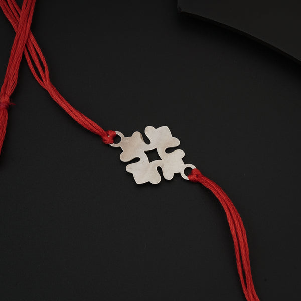 Silver Laser cut Rakhi