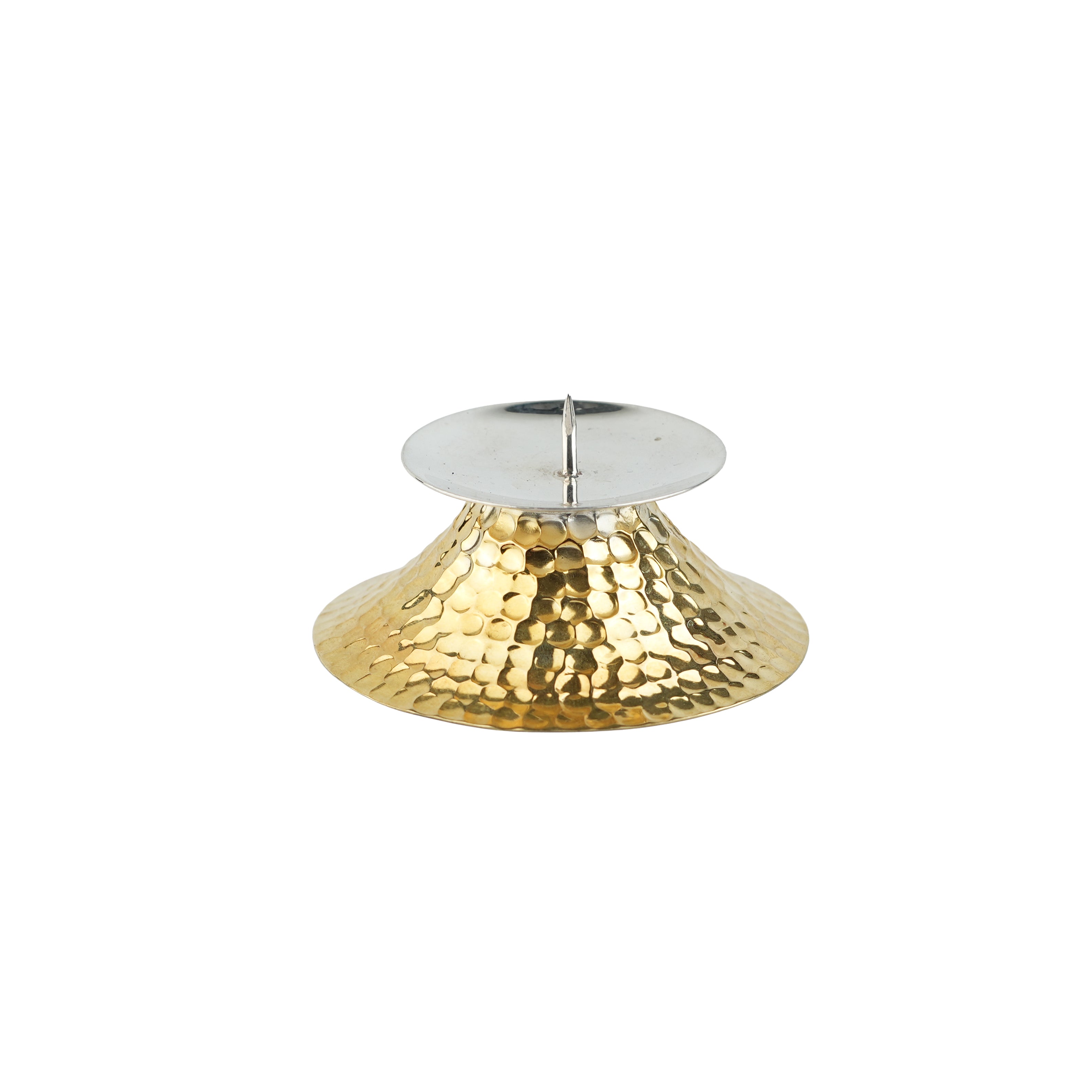 Silver Candle Stand | 22K Gold-Plated