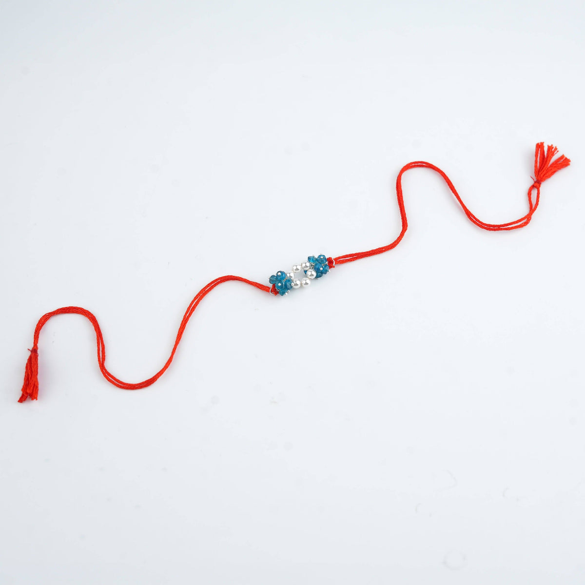 Rhodolite & Pearl Handmade Silver Rakhi