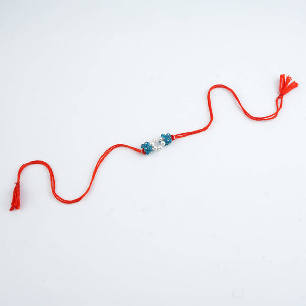 Rhodolite & Pearl Handmade Silver Rakhi