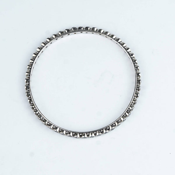 Silver Bangle with White CZ Stone