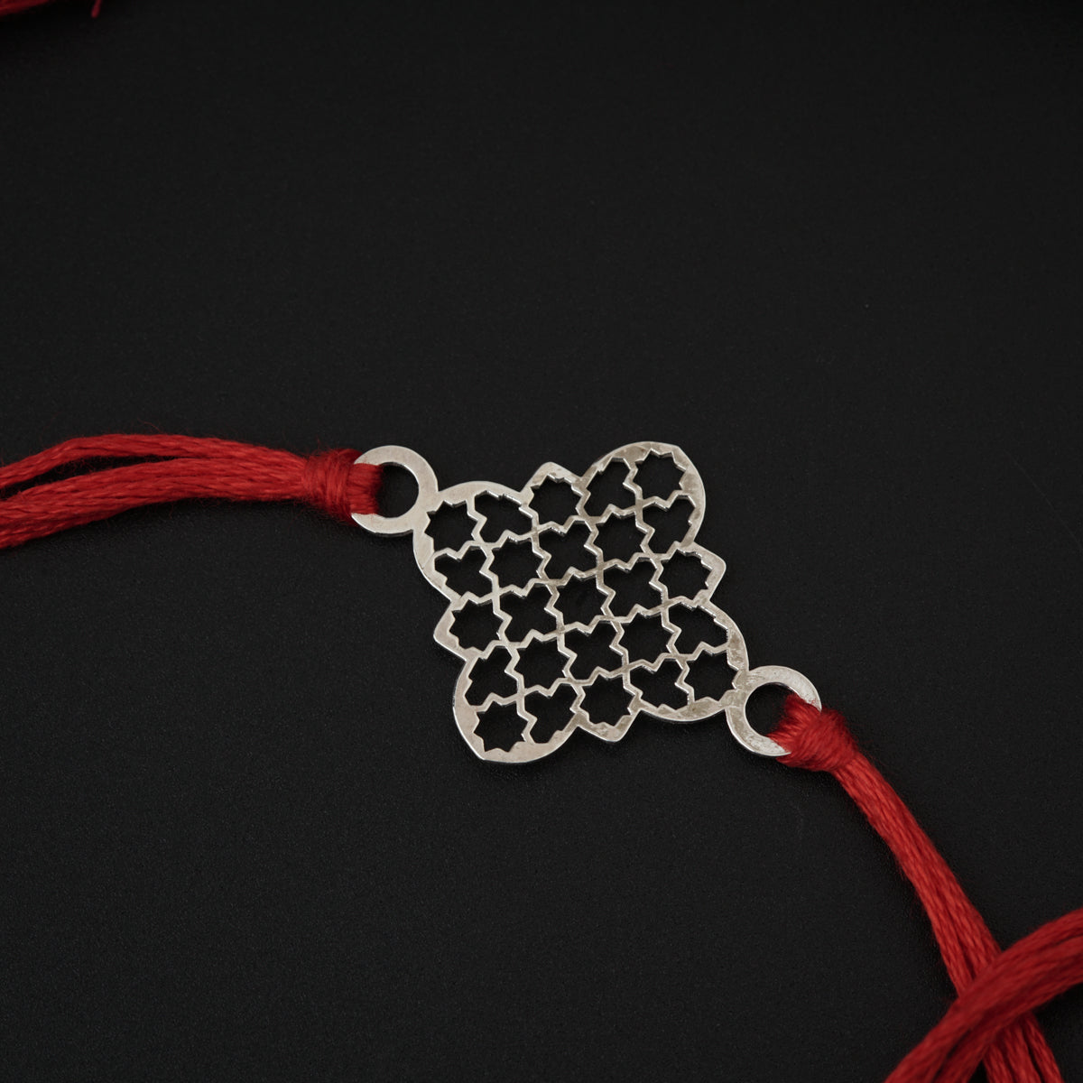 Silver Laser cut Rakhi