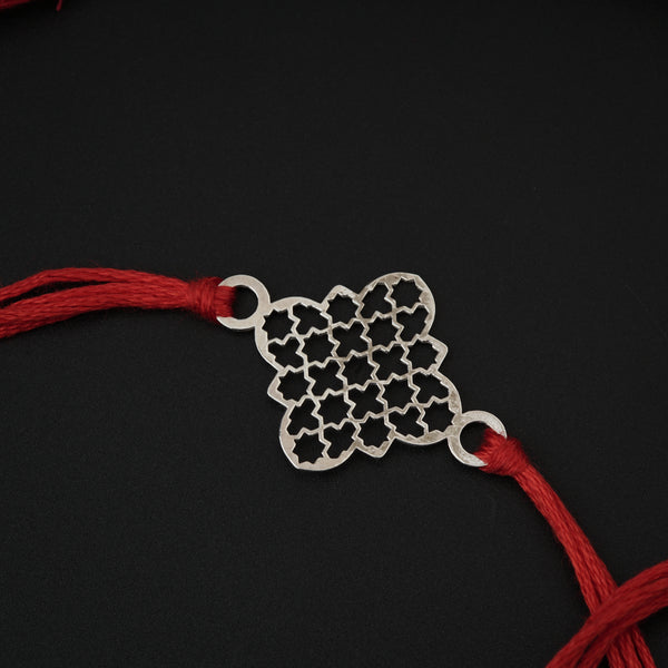 Silver Laser cut Rakhi