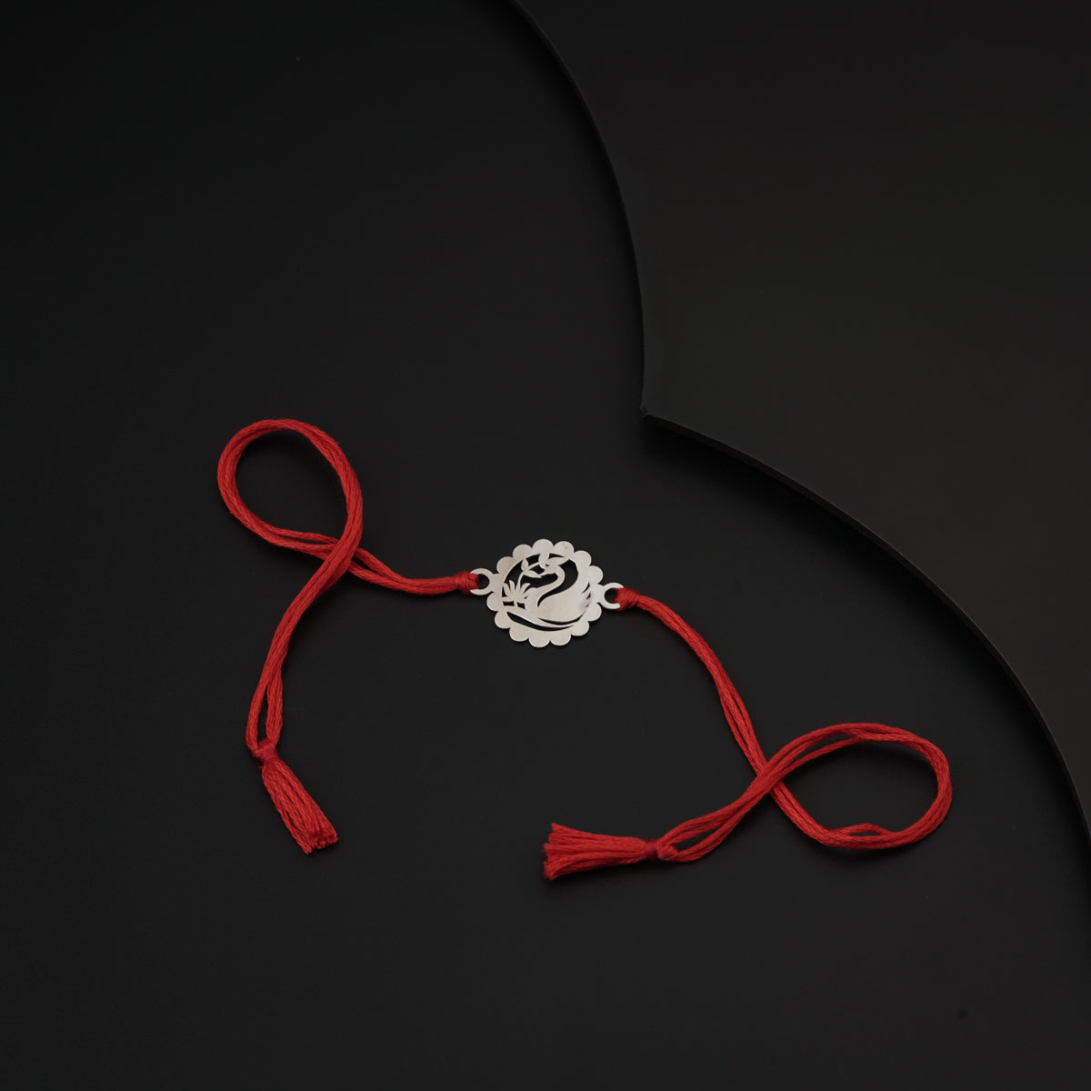 Silver Laser cut Rakhi