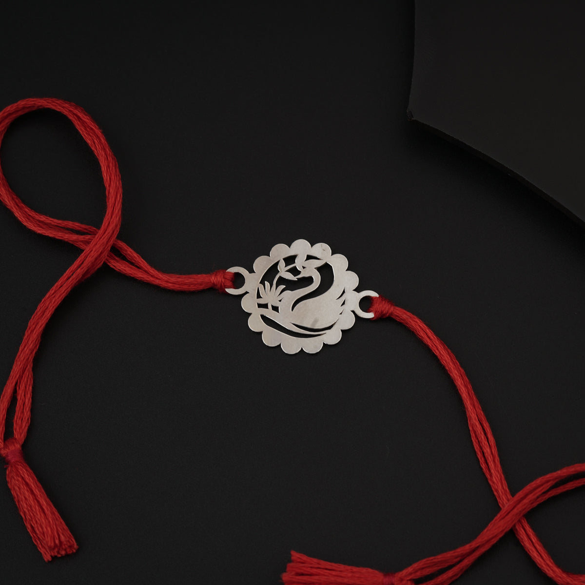 Silver Laser cut Rakhi