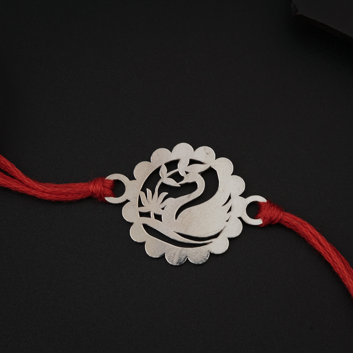 Silver Laser cut Rakhi