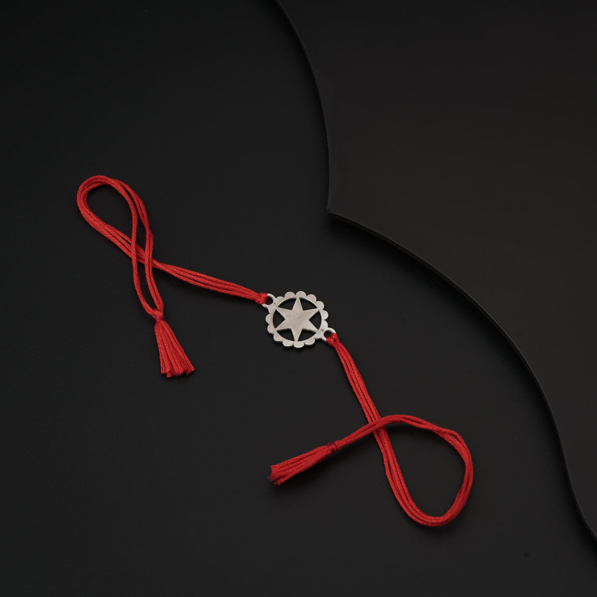 Silver Laser cut Star Rakhi: Small