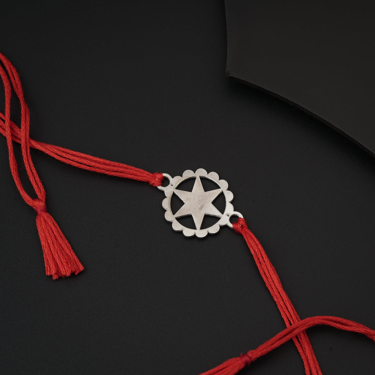 Silver Laser cut Star Rakhi: Small