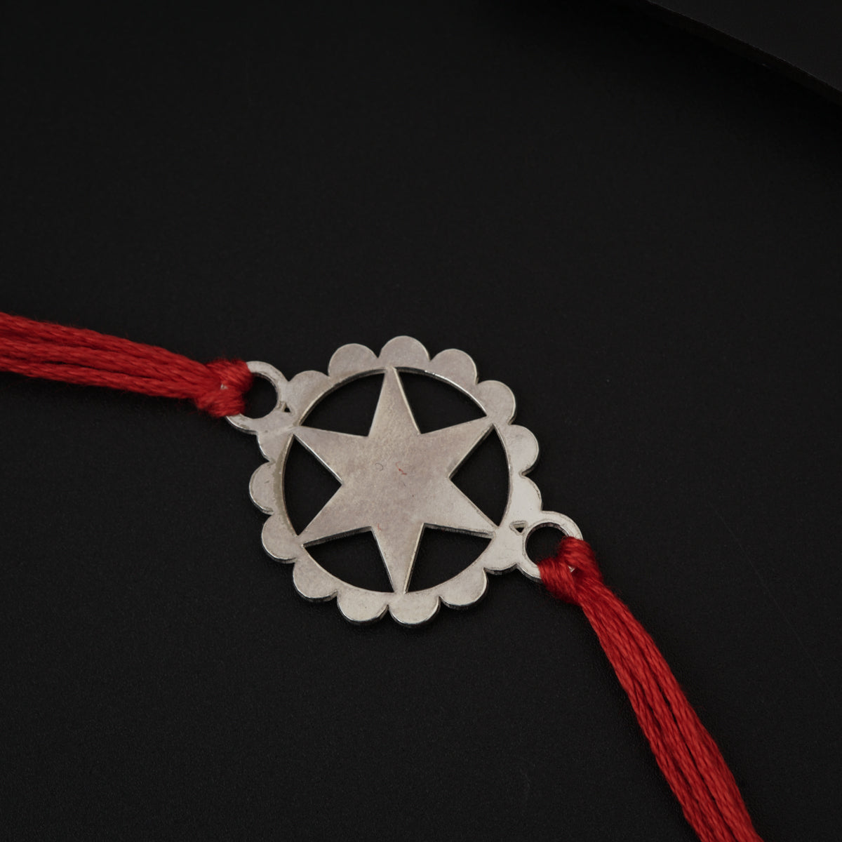 Silver Laser cut Star Rakhi: Small