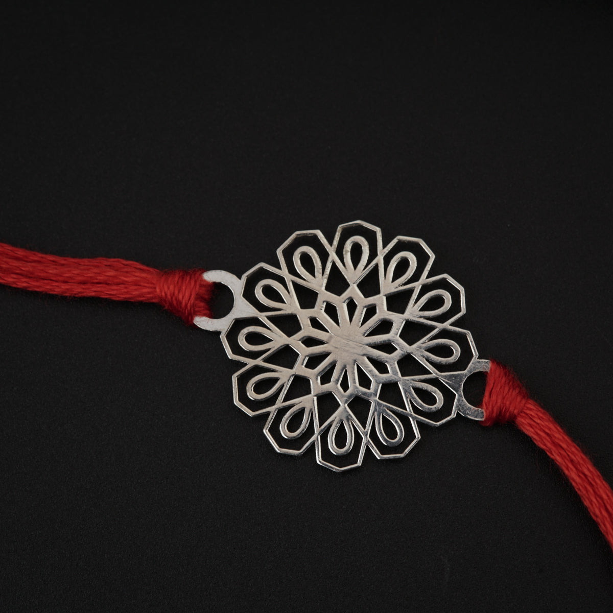 Silver Laser cut Rakhi