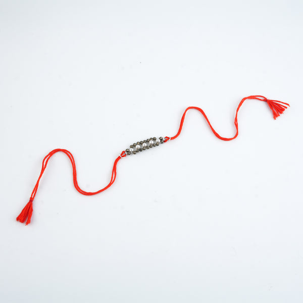 Pyrite & Pearl Handmade Silver Rakhi