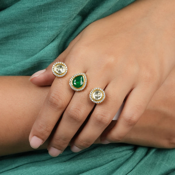 22K Gold Plated Fashion Two Finger Ring