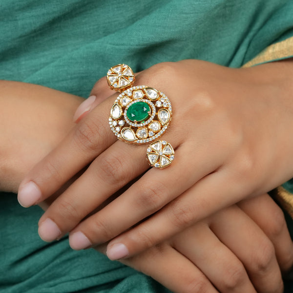 22K Gold Plated Fashion Two Finger Ring