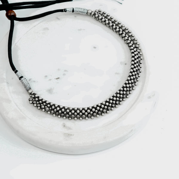 Oxidised Silver Thushi