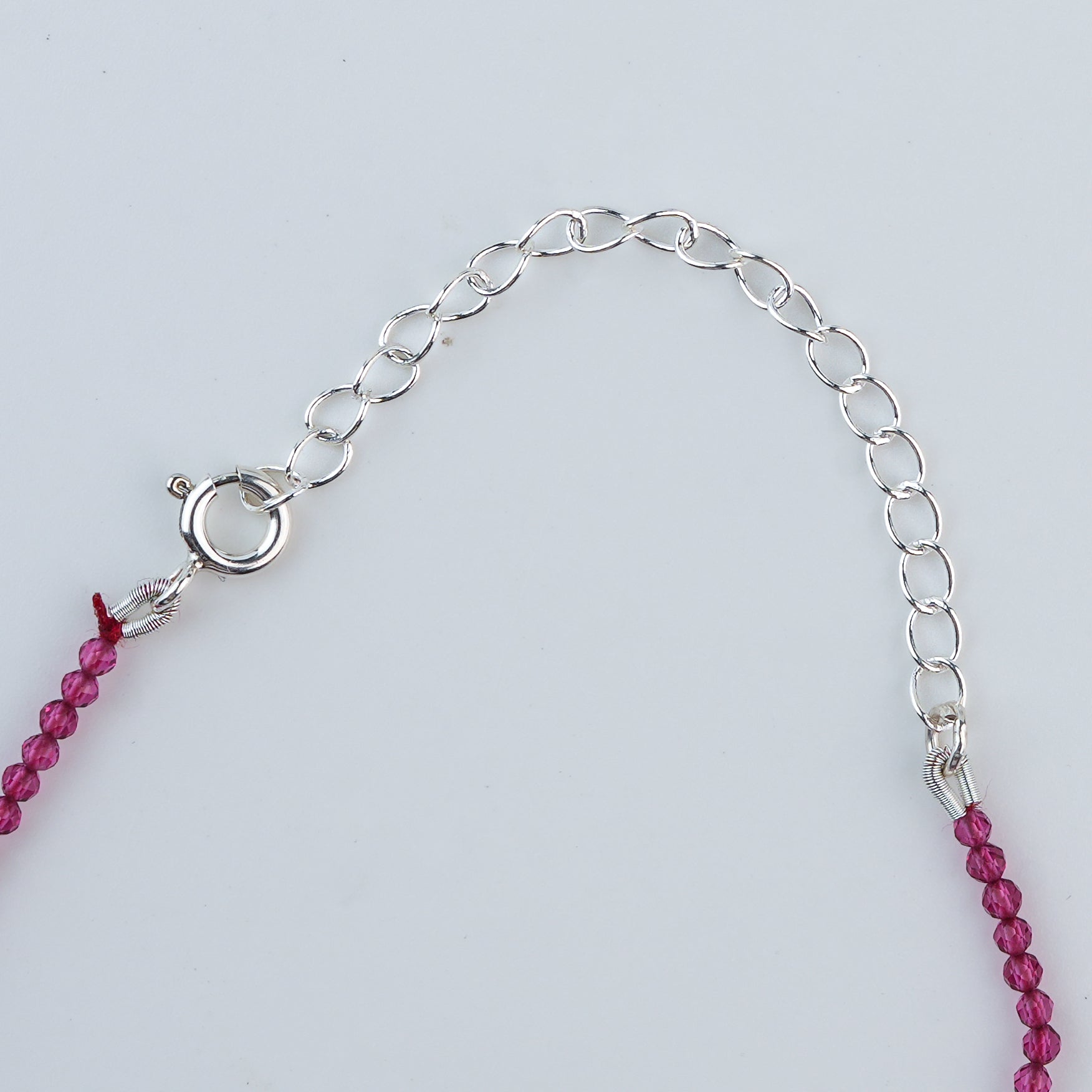 Ruby Silver Anklet (Project Handmade)