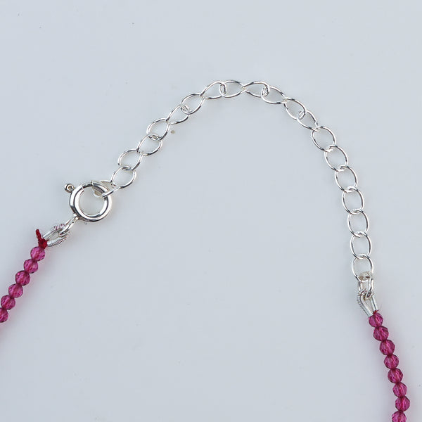 Ruby Silver Anklet (Project Handmade)