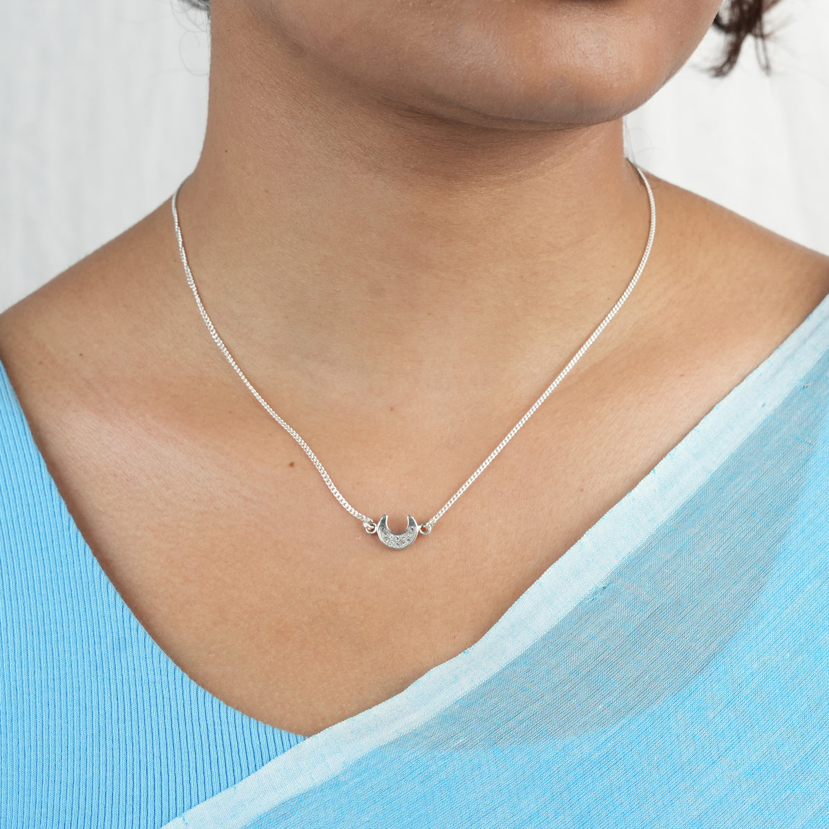 CZ Moon Chain Necklace
